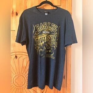 Harley-Davidson Black Short Sleeve Tee with Yellow Graphic